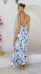 Stasie Maxi Dress - Blue Floral
