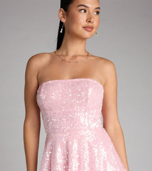 Twirl Queen Vibes Sequin Skater Dress