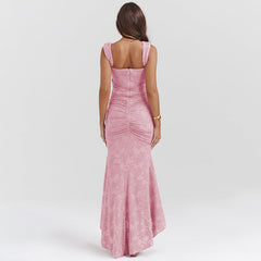 rose pink floral maxi dress