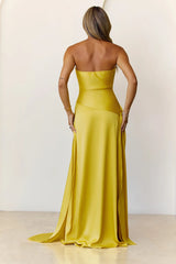 Sugar Cubes Strapless Maxi Dress Lime