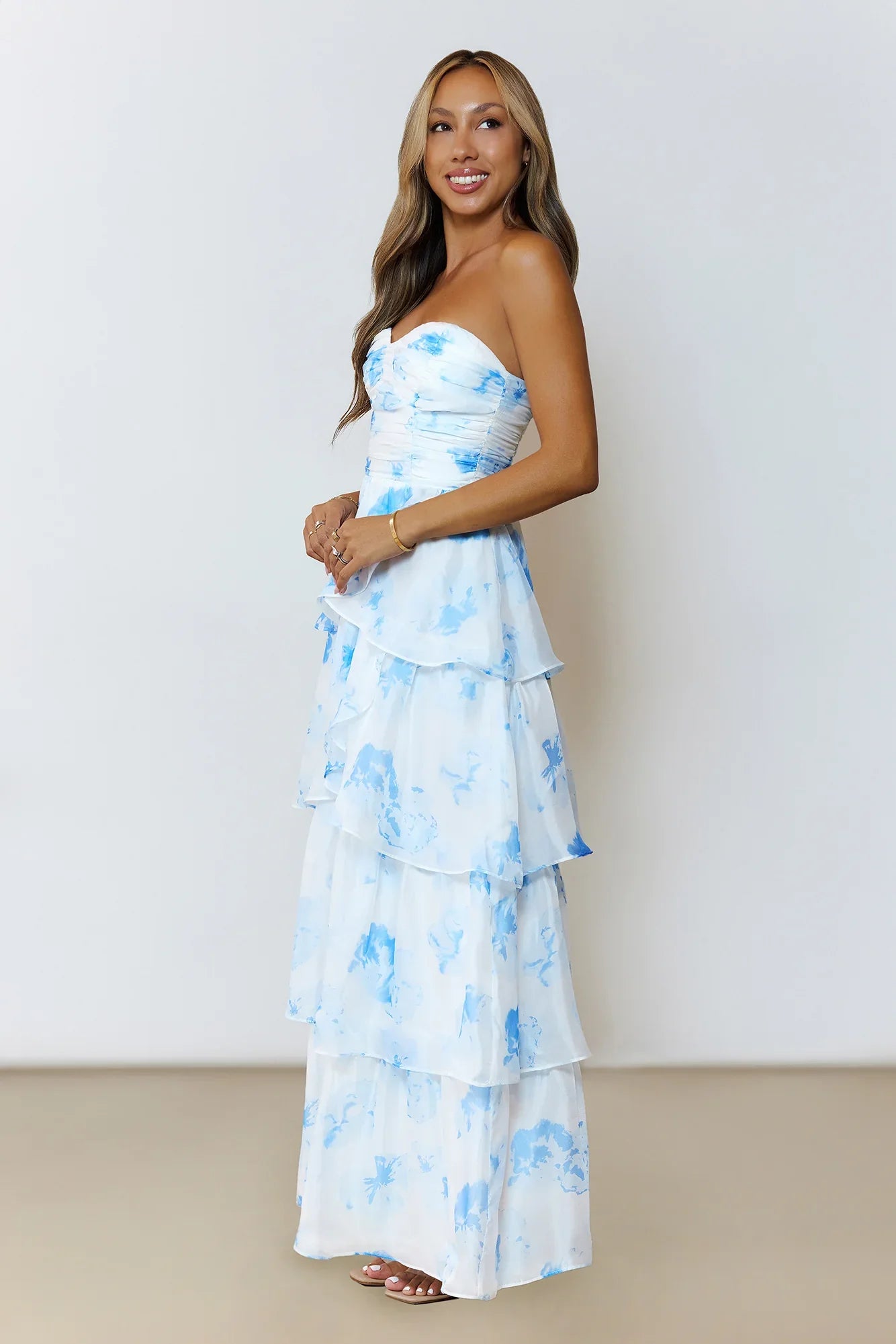 Sunlit Serendipity Strapless Maxi Dress Blue