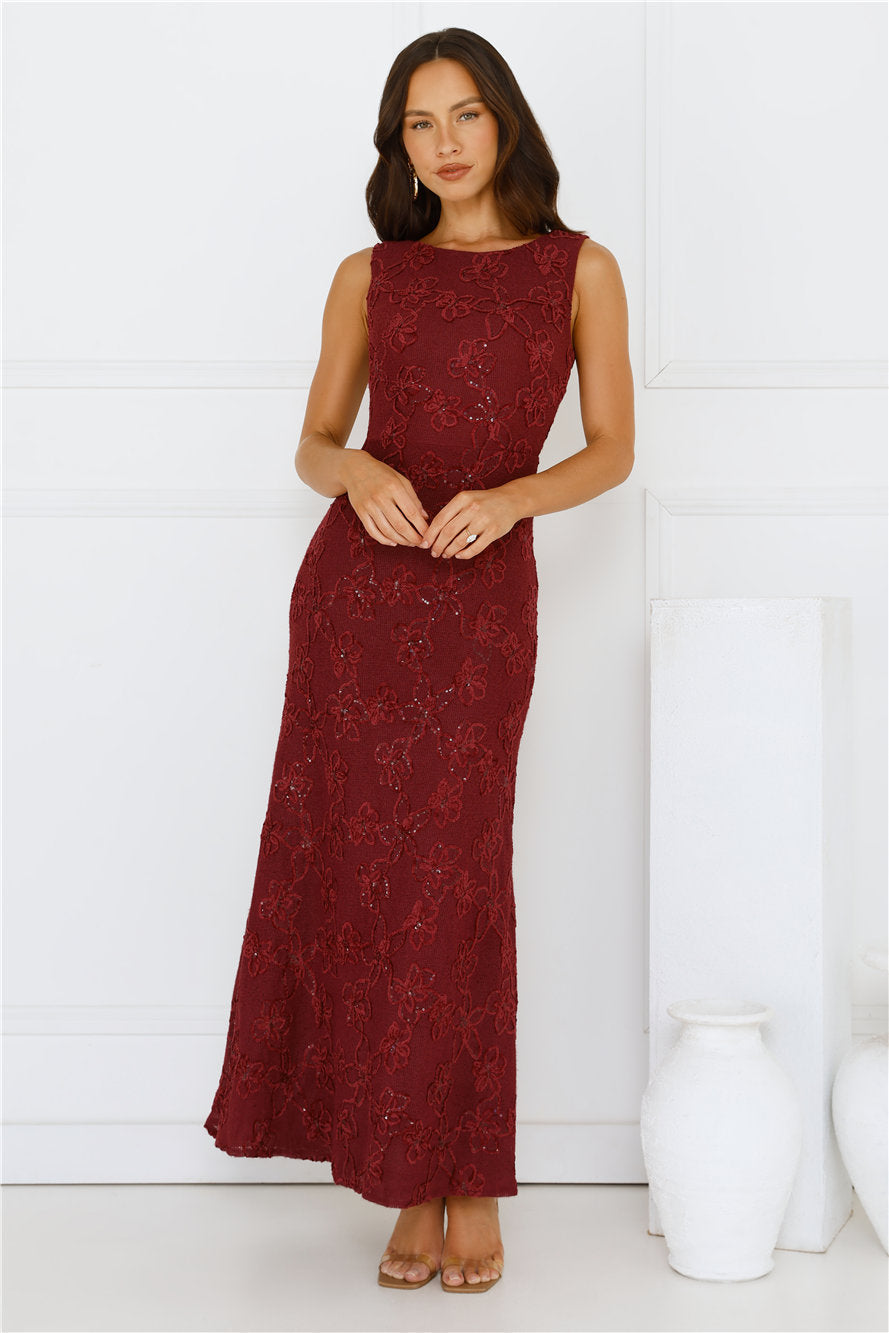 Stay Fab Maxi Dress Wine