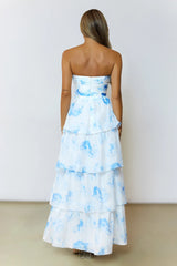 Sunlit Serendipity Strapless Maxi Dress Blue
