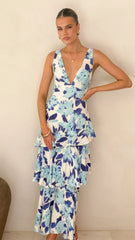 Stasie Maxi Dress - Blue Floral