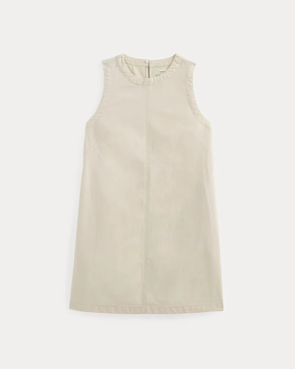 The Denim Shift Dress | Ecru