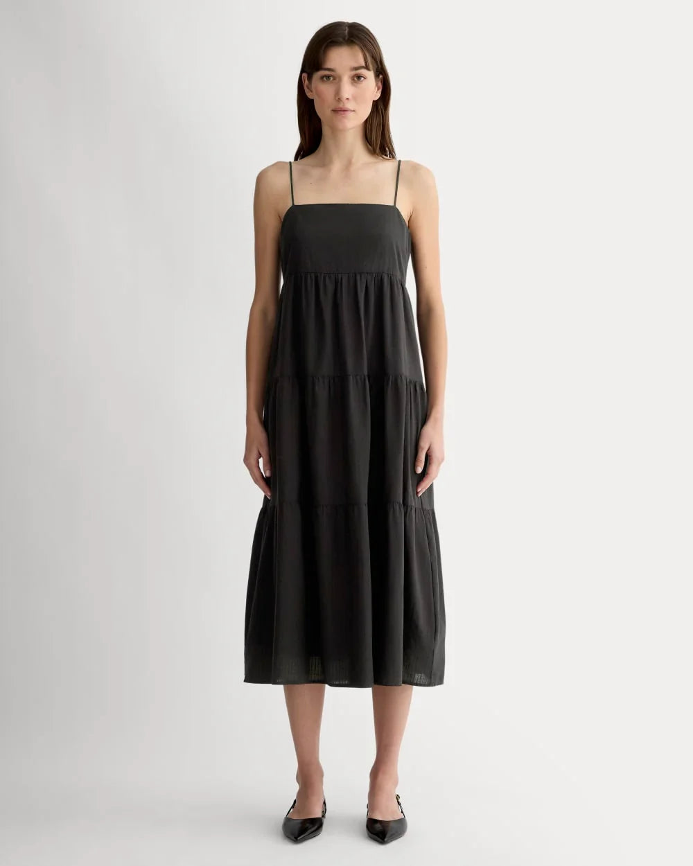 The Gauze Tiered Dress | Black
